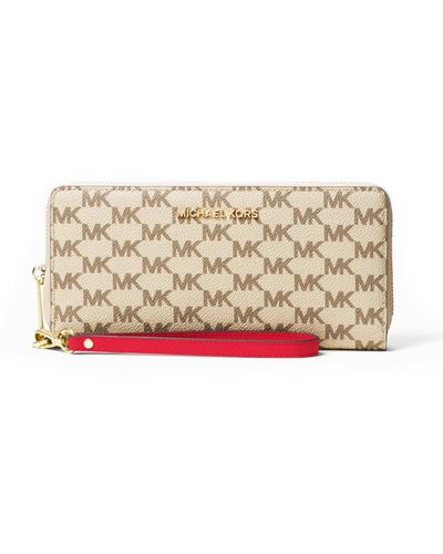 Michael Kors Studio Logo Print Continental Portemonnee - Metallic