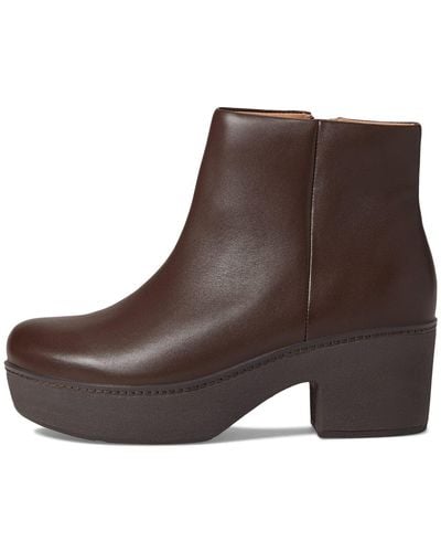 Fitflop Pilar Leather Ankle Boots - Brown