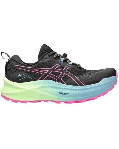 Asics Fujitrabuco Max 2 Trail Running Shoes Black Pink - Blue