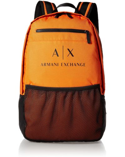 Emporio Armani Stoff mit Logo Rucksack - Orange