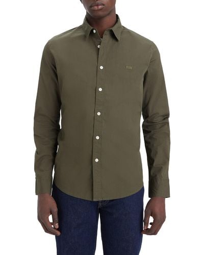 Levi's Long-sleeve Battery Housemark Slim Button Down Collar Shirt - Brown