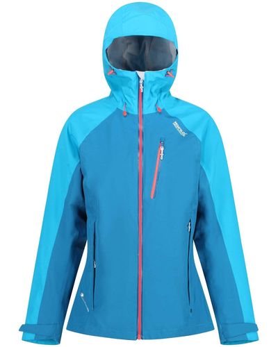 Regatta S Ladies Birchdale Waterproof Durable Hooded Jacket Coat - Blue