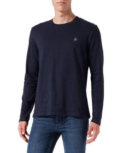 Marc O' Polo CASUAL Longsleeve – Langarm Shirt – Classic Landarmshirt – Longshirt aus Baumwolle Größe: - Blau