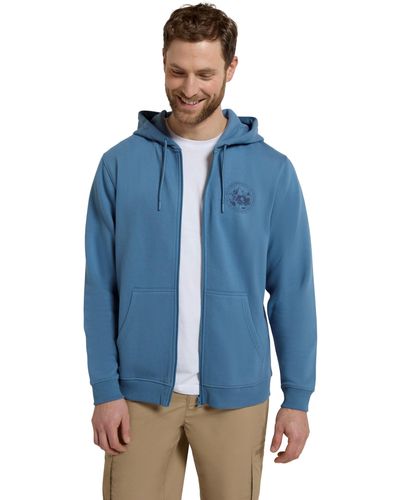 Mountain Warehouse Zip Hoodie - Cotton-polyester Blend Sweatshirt With - Blue