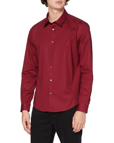 FIND Pin Collar Skinny Fit Dress Shirt - Red