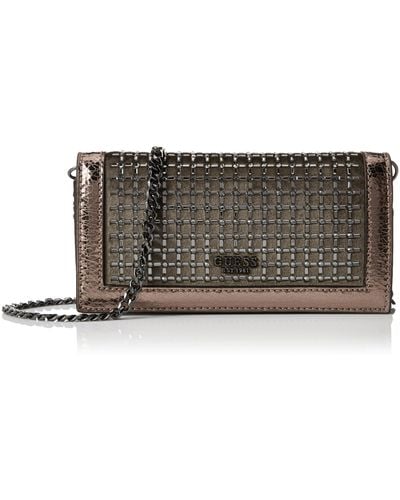 Guess Gilded Glamour Mini Xbody Clutch Pewter - Noir