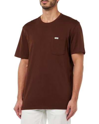 Wrangler Tè Tascabile T-Shirt - Marrone