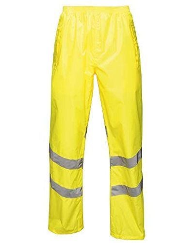Regatta Hi Vis Pro Reflective Packaway Work Over Trousers - Yellow