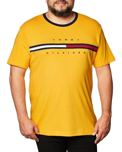 Tommy Hilfiger Short Sleeve Signature Stripe Graphic T-shirt - Yellow