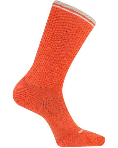 Merrell Zoned Cushioned Wool Hiking Socks-1 Pair Pack-breathable Arch Support - Red