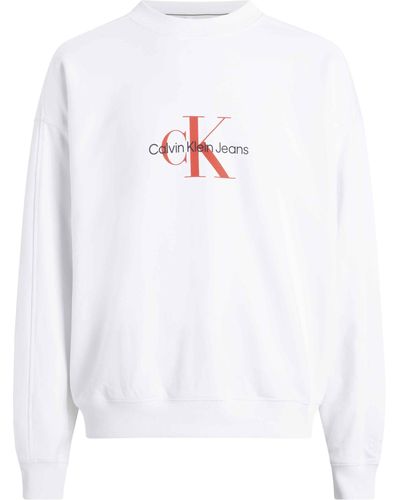 Calvin Klein Sweatshirt Oversized Zomer Met - Wit