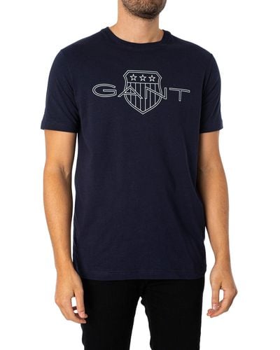 GANT Logo Ss T-shirt - Blue