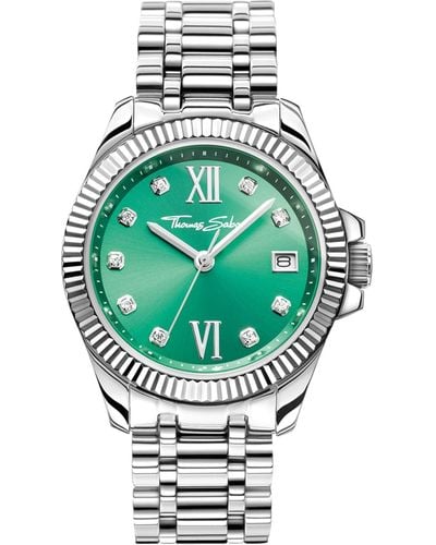 Thomas Sabo Ladies Watch Divine Green With Dial In Green Silver-coloured Stainless Steel