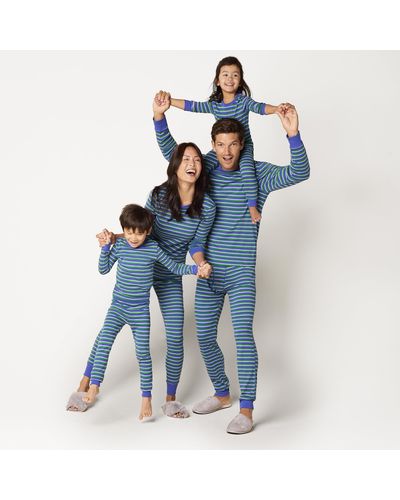 Amazon Essentials Set pigiama in flanella di pantaloni e camicia con bottoni frontali a maniche lunghe Donna - Blu