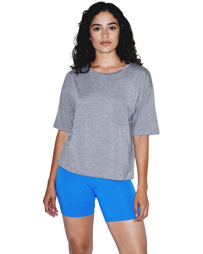 American Apparel Mix Modal Pocket Short Sleeve T-shirt - Blue