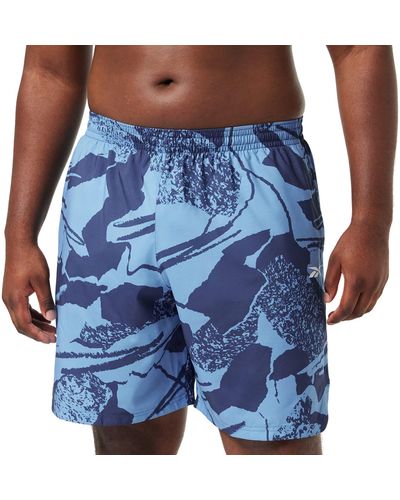 Reebok Workout Ready All Over Print Shorts - Blue