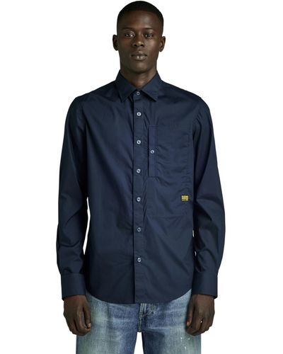 G-Star RAW G4a Slim Shirt Long Sleeve Camisetas - Azul