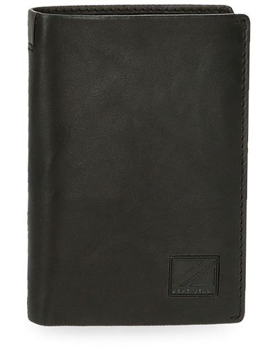Pepe Jeans Marshal Vertical Wallet With Purse Black 8.5 X 11.5 X 1 Cm Leather