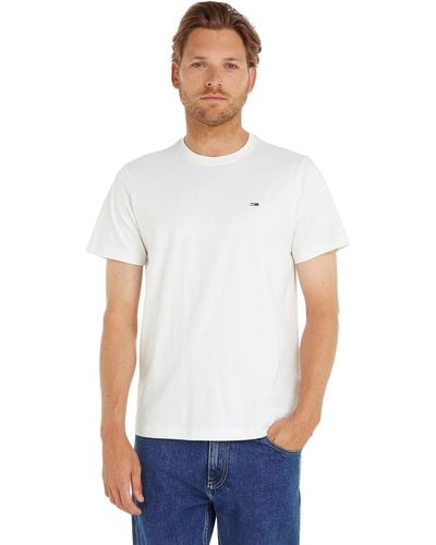 Tommy Hilfiger Tommy Jeans T-Shirt Kurzarm TJM Classic Rundhalsausschnitt - Weiß