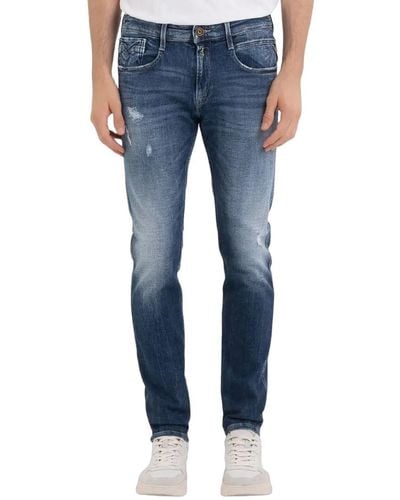 Replay Anbass Aged Jeans - Blue