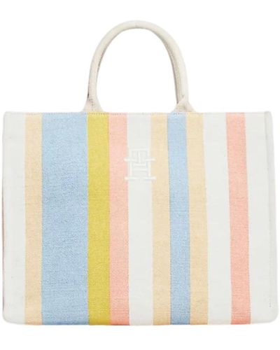 Tommy Hilfiger Shopper / Bath Bag Stripes Multi-coloured - White