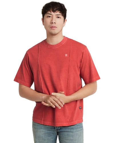 G-Star RAW Overdyed Destroyed Boxy R T T-shirt - Red