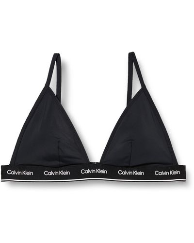 Calvin Klein Top Bikini a Triangolo Donna CK Meta Legacy senza Ferretto - Nero