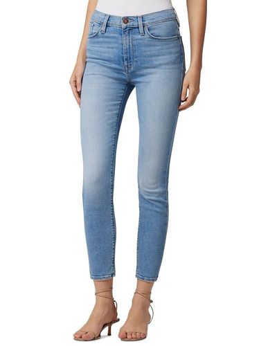 Hudson Jeans S Cropped High Rise Skinny Jeans - Blue