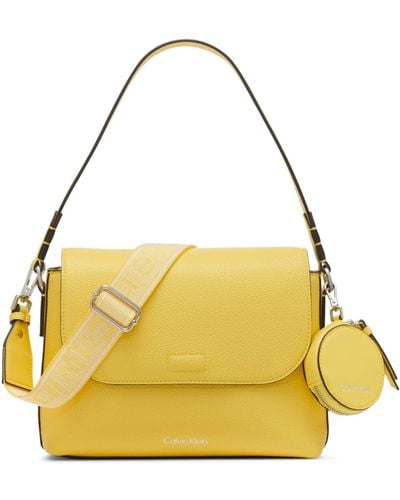 Calvin Klein Millie 2 In 1 Flap Shoulder Bag & Crossbody - Yellow