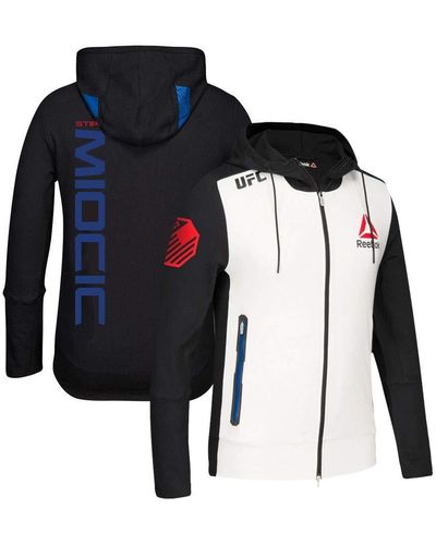 Reebok Stipe Miocic UFC Fight Kit Full-Zip Official Black Walkout Hoodie - Blau
