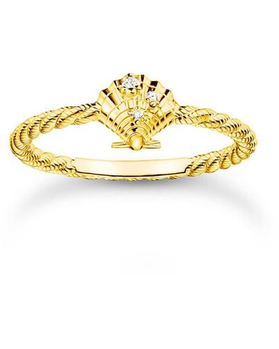 Thomas Sabo Ring Seil mit Muschel Goldfarben TR2400-414-14-52 Ringgröße 52/16,6 - Mettallic