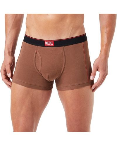 DIESEL Boxer lungo in cotone a costine - Marrone