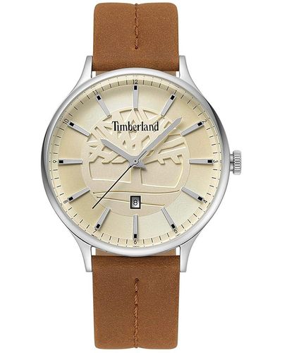 Timberland Analoog Kwarts Horloge Met Lederen Armband Tbl.15488js/07 - Naturel