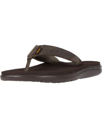 Teva Voya Flip Leather Sandal s Pantoffeln - Schwarz