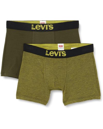 Levi's Optical Illusion Organic Cotton Boxer Briefs 2 Pack Cale ons - Vert