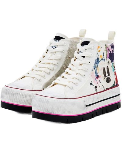 Desigual 4 Fabric High Shoes_sneaker Boot_micke 1000 White