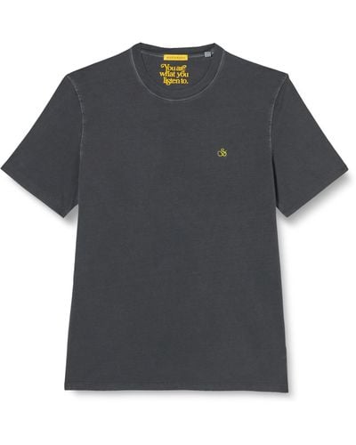 Scotch & Soda Garment Dye Logo T-shirt - Black
