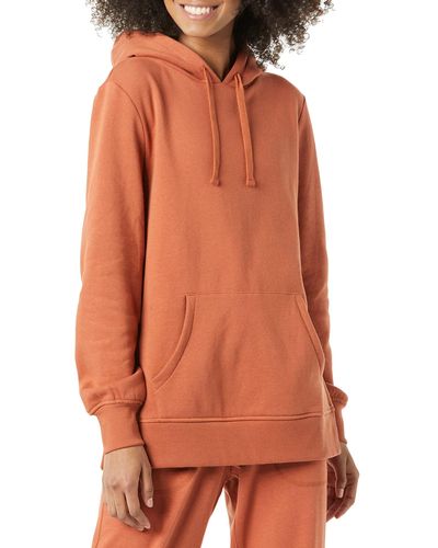 Amazon Essentials French Terry Hooded Tunic Sweatshirt - Orange