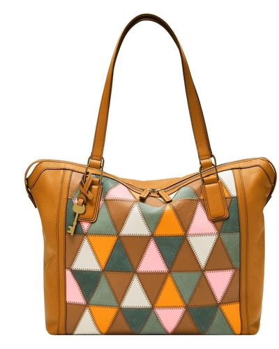 Fossil Jacqueline Tote Light Patchwork - Mehrfarbig