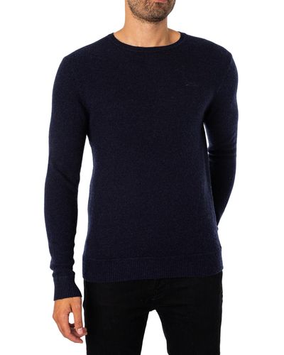 Superdry Pullover mit Rundhalsausschnitt T-Shirt - Blau