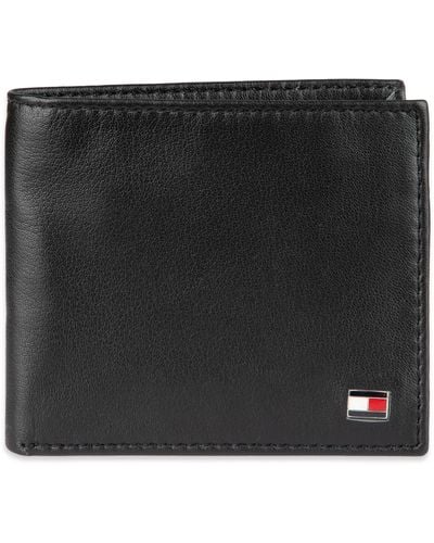 Tommy Hilfiger Leather Slim Billfold Wallet - Black