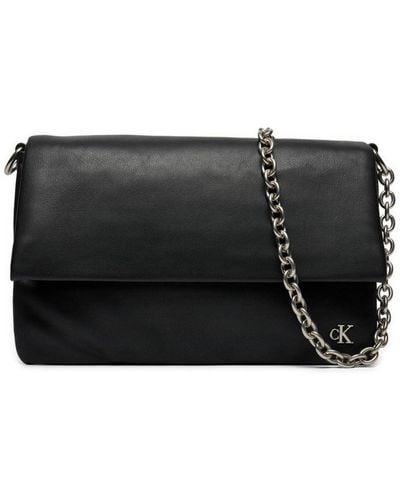 Calvin Klein Jean Micro Mono Chain Ew Flap25 K60k611947 Shoulder Bag - Black