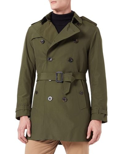 Hackett Bailey Trench Coat Jacket - Green