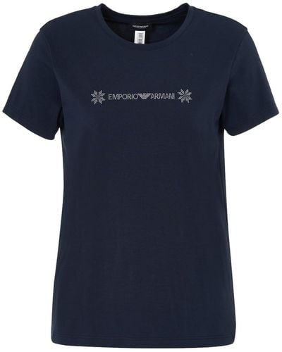Emporio Armani Crewenck Short-sleeved T-shirt in Black | Lyst