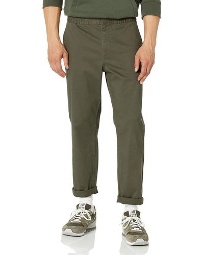 Amazon Essentials Tapered-fit Cotton Elasticated Waist Chino Trouser - Green