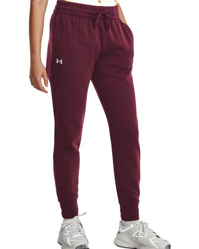 Under Armour S Rival Fleece Sweatpants Maroon S - Red