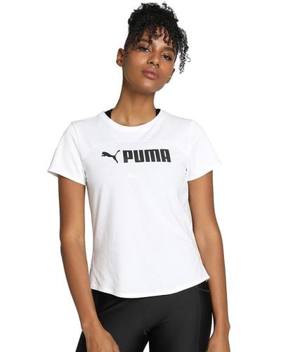 PUMA Fit Logo Ultrabreathe Trainingsshirt schwarz/Gold in Schwarz | Lyst DE
