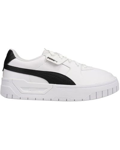 PUMA Womens Cali Dream Lace Up Platform Trainers Shoes Casual - Black, White, Black/white, 6 Uk