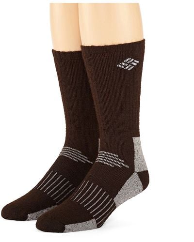 Columbia Soft Wool Crew Socks - Brown