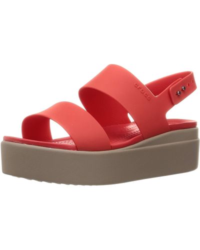 Crocs™ Brooklyn Low Wedge W Outdoor Sandals - Red